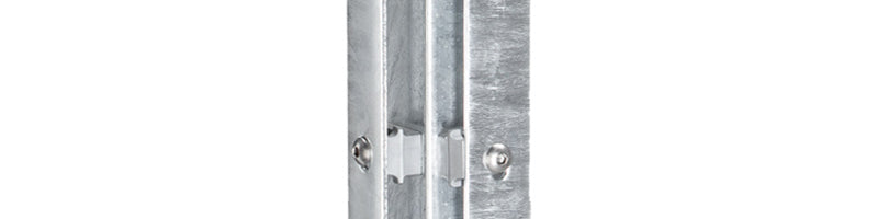 Eck-Zaunpfosten aus Quadratrohr 60 x 60 x 2 mm mit Abdeckleiste für Doppelstabmattenzäune