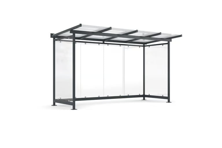 Waiting Shelter Model Dresden | 2.2m, 3.3m, 4.3m length | Bus Shelter, Smoking Shelter, Break Shelter