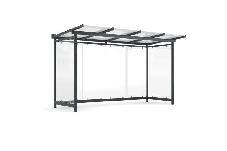 Waiting Shelter Model Dresden | 2.2m, 3.3m, 4.3m length | Bus Shelter, Smoking Shelter, Break Shelter
