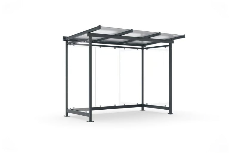 Waiting Shelter Model Dresden | 2.2m, 3.3m, 4.3m length | Bus Shelter, Smoking Shelter, Break Shelter