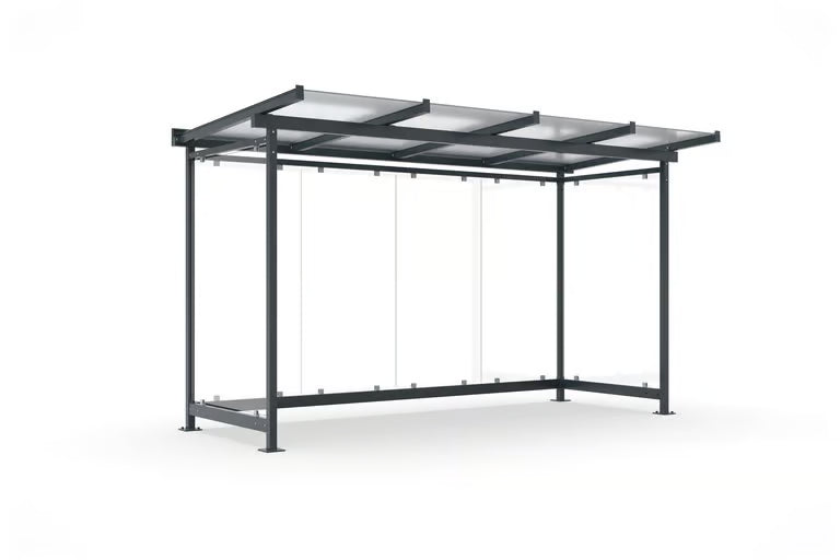Waiting Shelter Model Dresden | 2.2m, 3.3m, 4.3m length | Bus Shelter, Smoking Shelter, Break Shelter