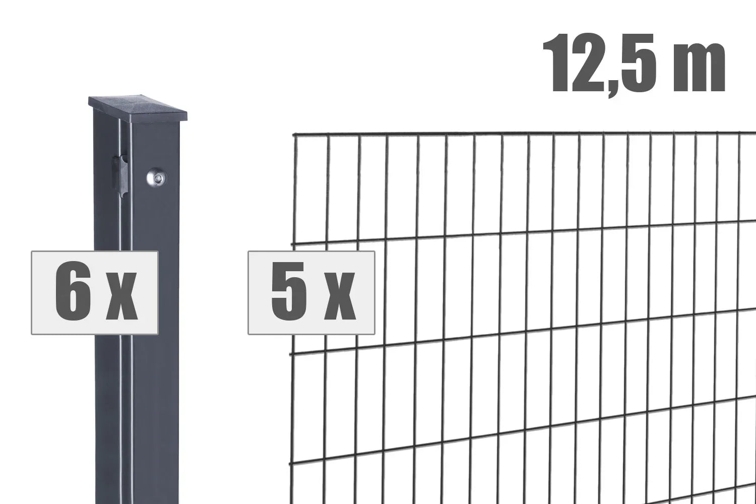 Doppelstabmattenzaun Set Pfosten Gitter