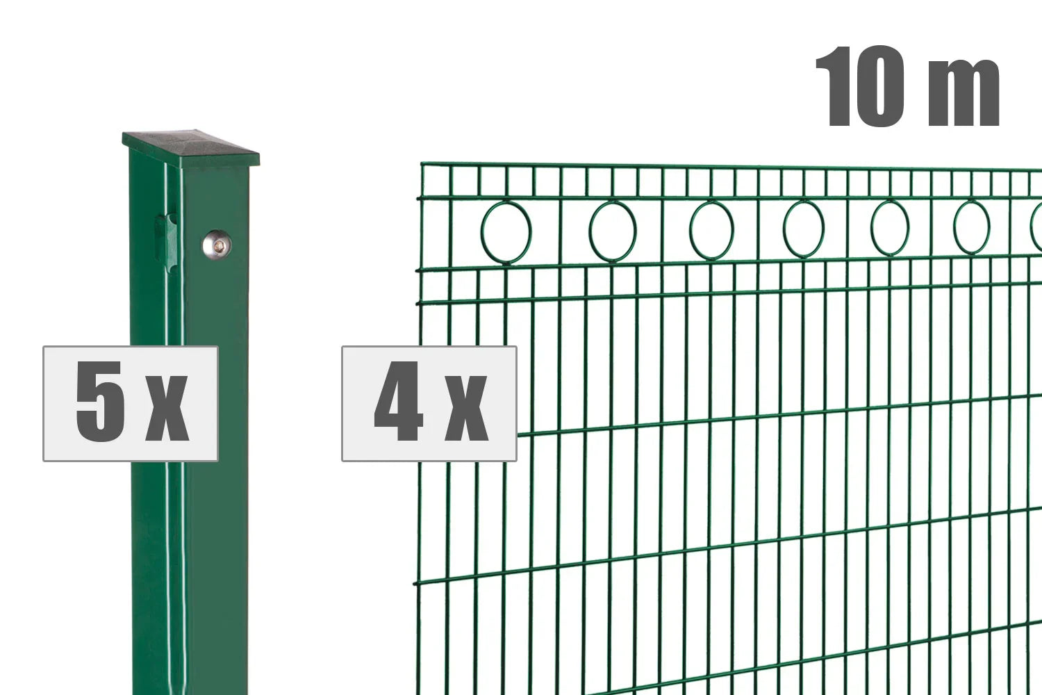 Doppelstabmattenzaun Set grün Metall