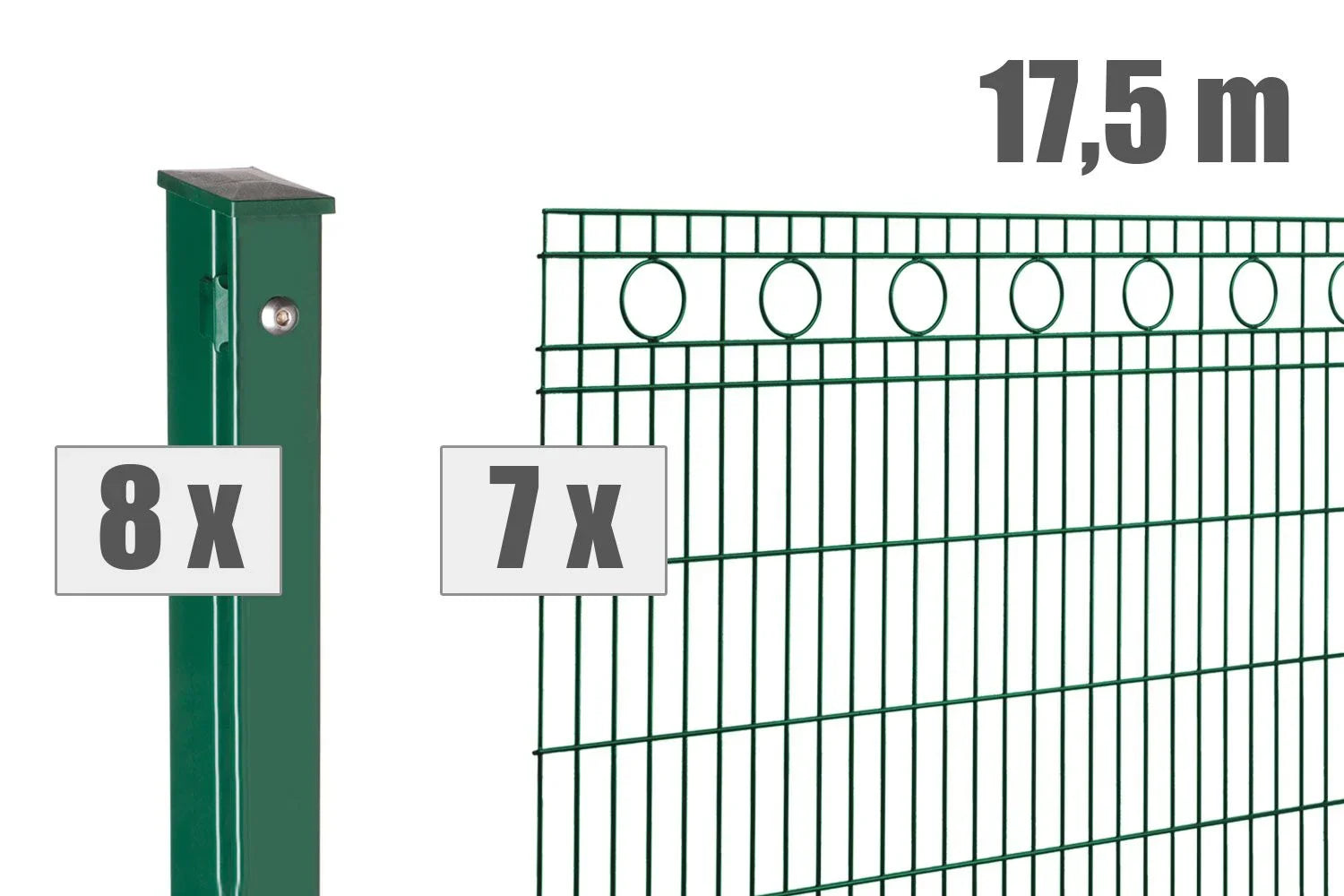 Doppelstabmattenzaun Set grün Metall