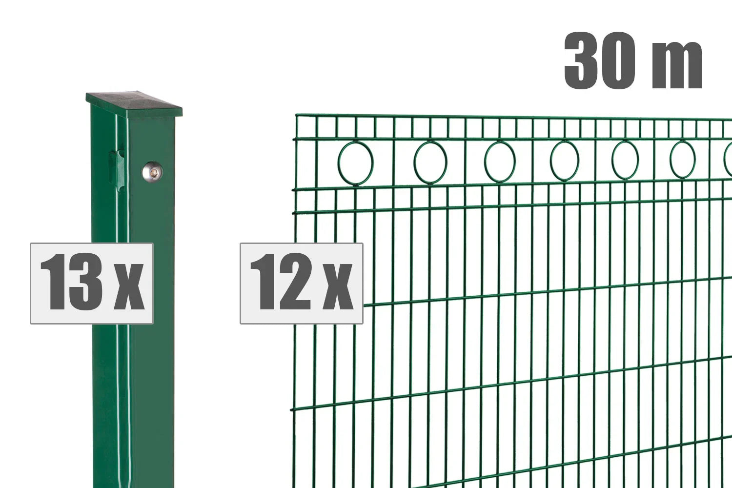 Metallzaun mit Pfosten und Maße