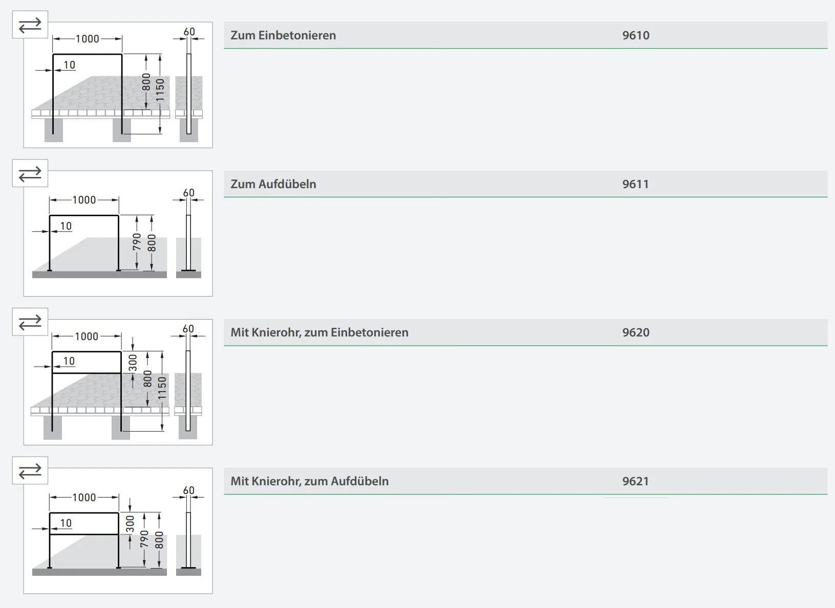 Fahrradanlehnsystem Modellreihe 9600 - RAL 7016 Anthrazit