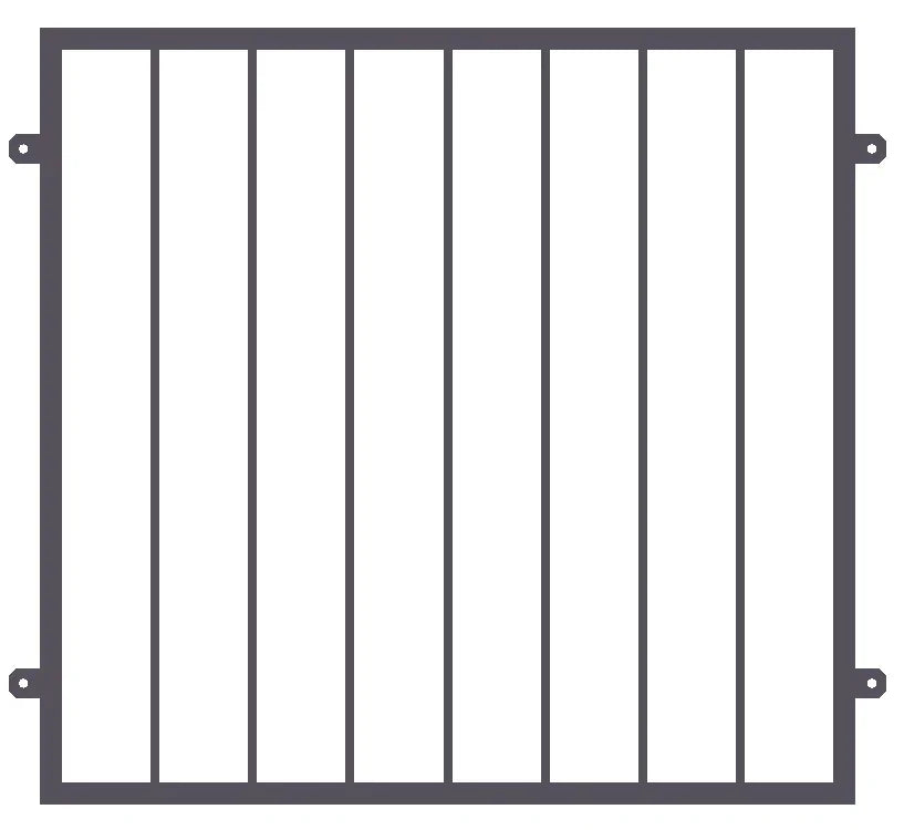 Fenstergitter Modell Turin pulverbeschichtet vorgesetzt Detail 2