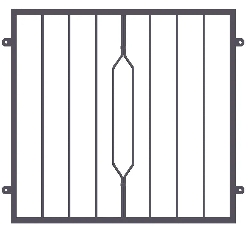 Fenstergitter Modell Venedig pulverbeschichtet vorgesetzt Detail 2