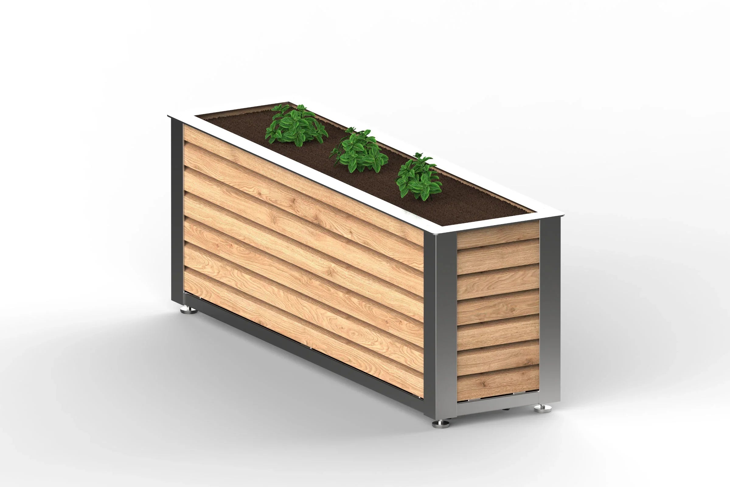 Hochbeet für Balkon Terrasse - Eckabdeckung Edelstahl