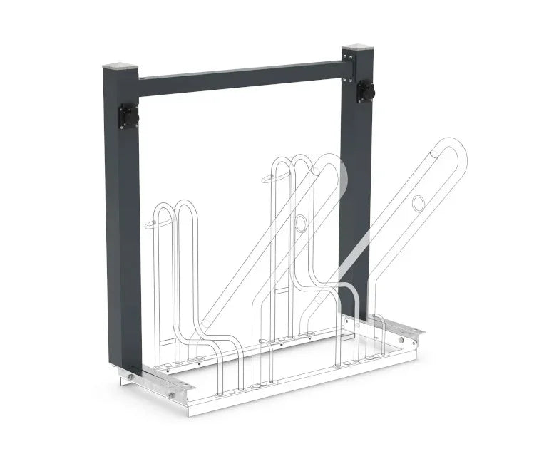 Ladestation für Anlehnparker aus Metall, geeignet für Fahrräder und E-Bikes