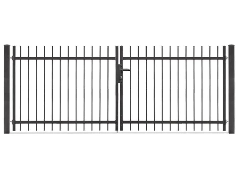 Doppelflügeltor aus Metall, geschlossen