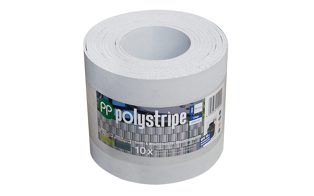 Sichtschutzstreifen polystripe 10er-Set in Lichtgrau auf Spenderrolle