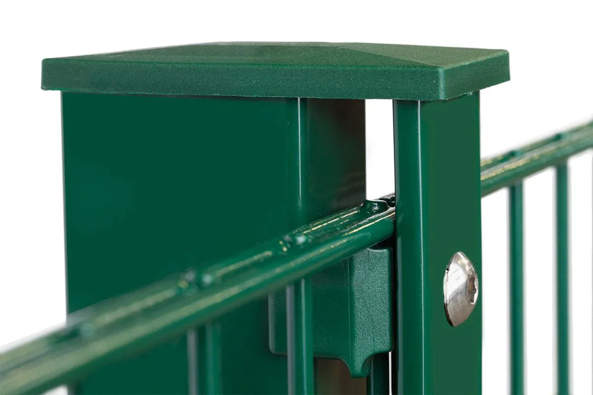 Metall Zaunpfosten Typ VAP grün mit Befestigung für Doppelstabmattenzaun