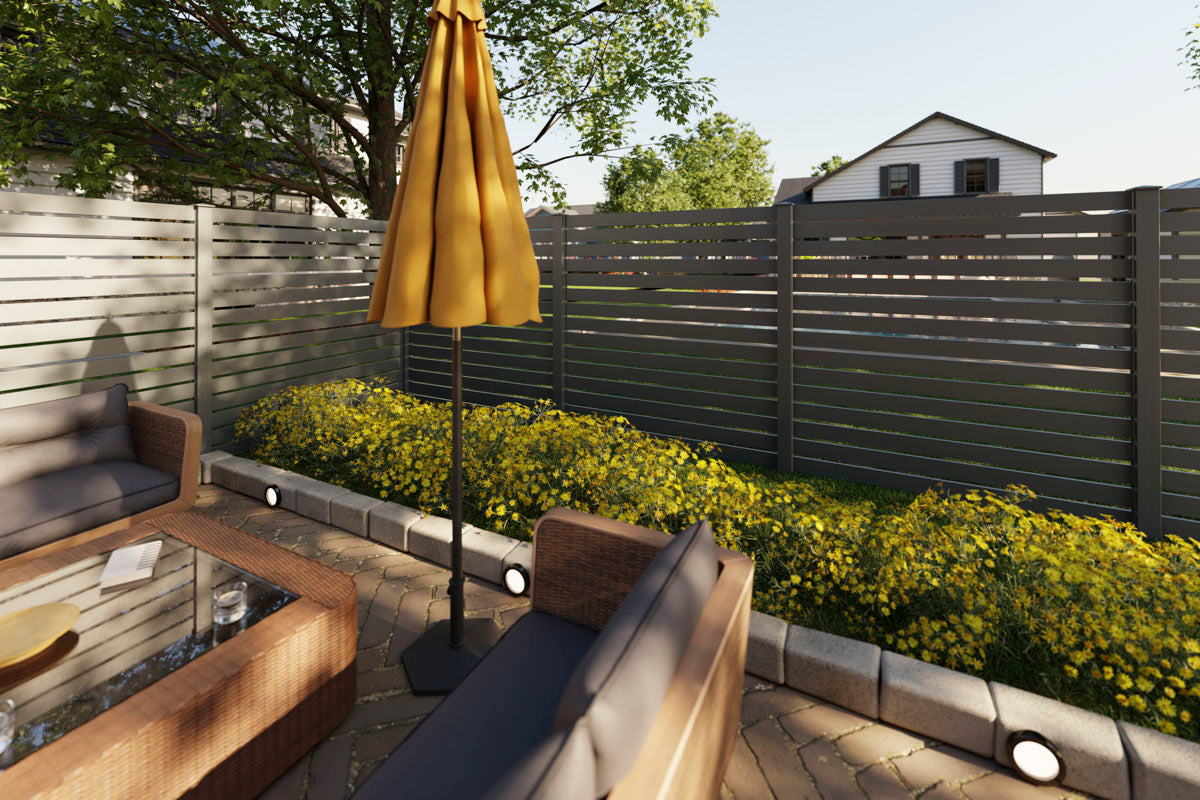 Aluminium-Steckzaun VIDUAL line 100, im Garten