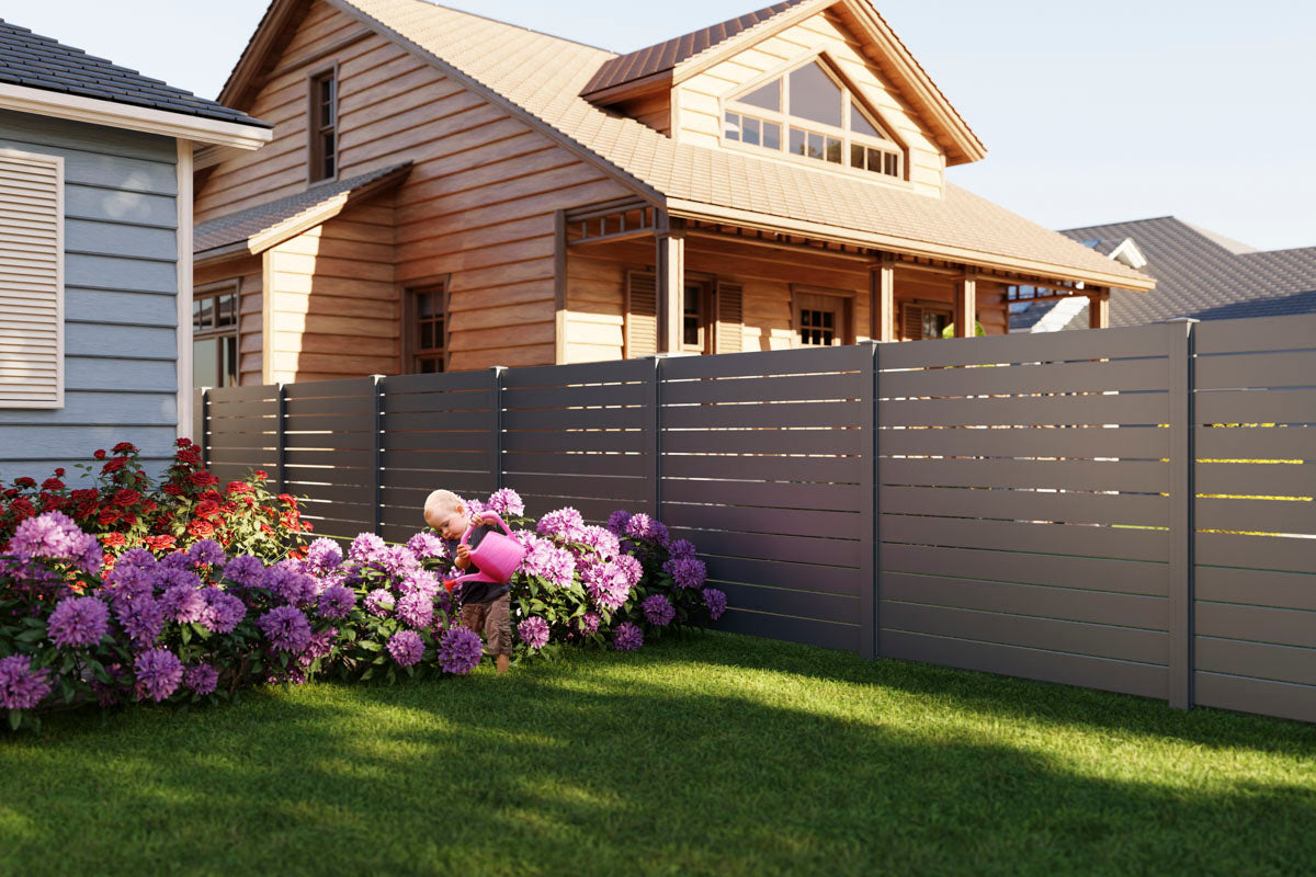 Aluminium-Steckzaun VIDUAL line 150, im Garten