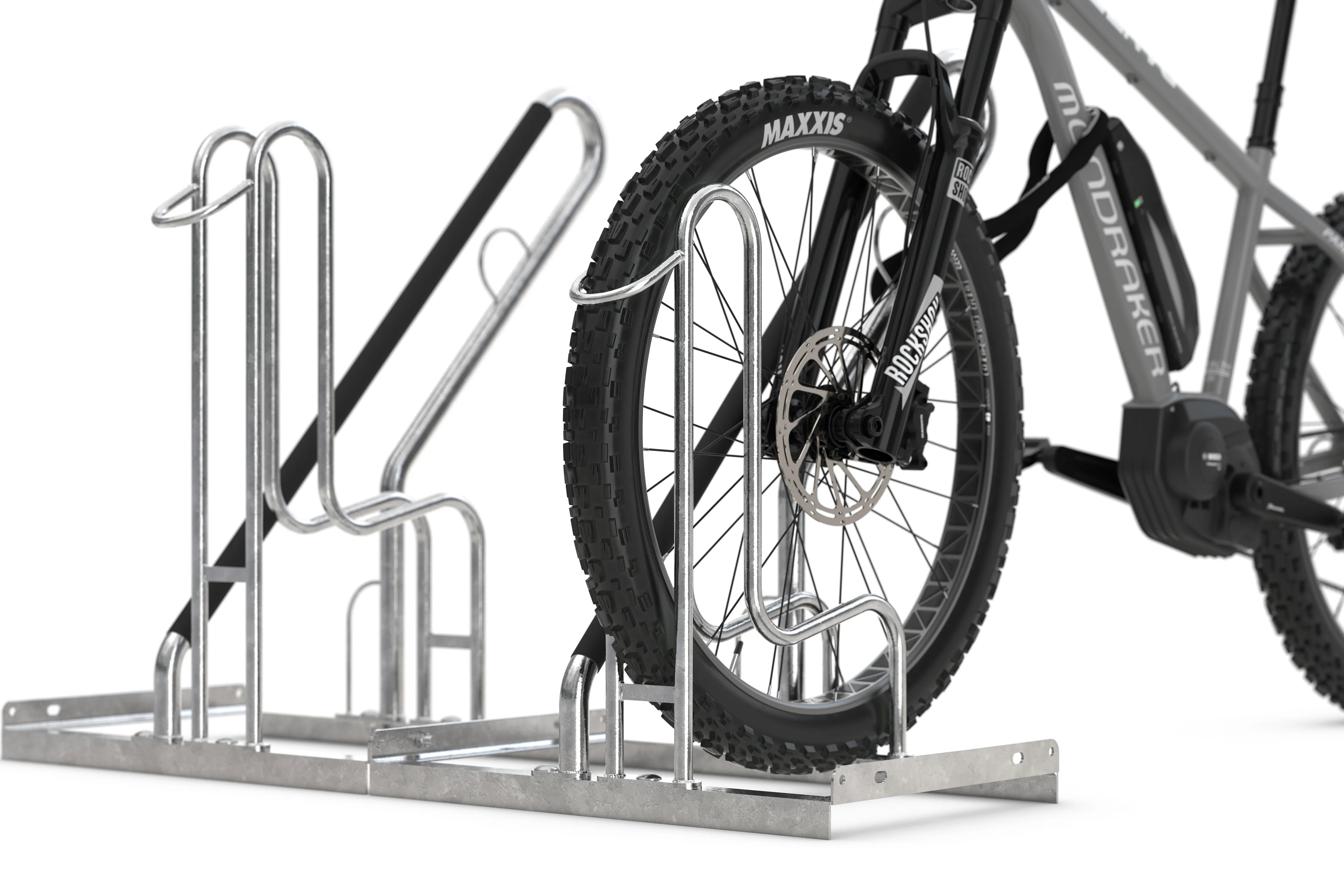 Fahrradständer aus Metall mit Mountainbike, stabiler Fahrradhalter für Außenbereich