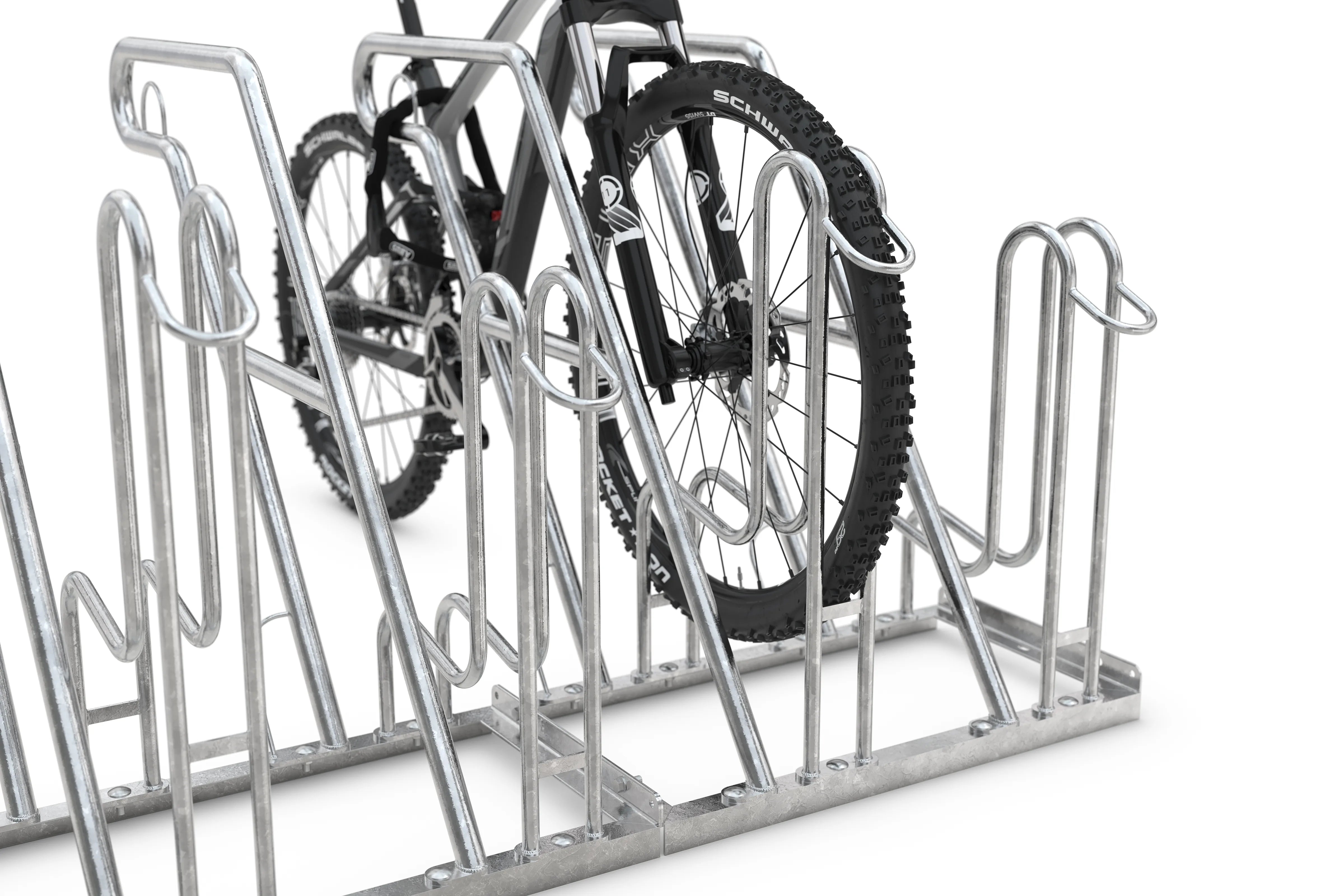 Stabiler Fahrradständer aus Metall für mehrere Fahrräder, verzinkt, Outdoor geeignet