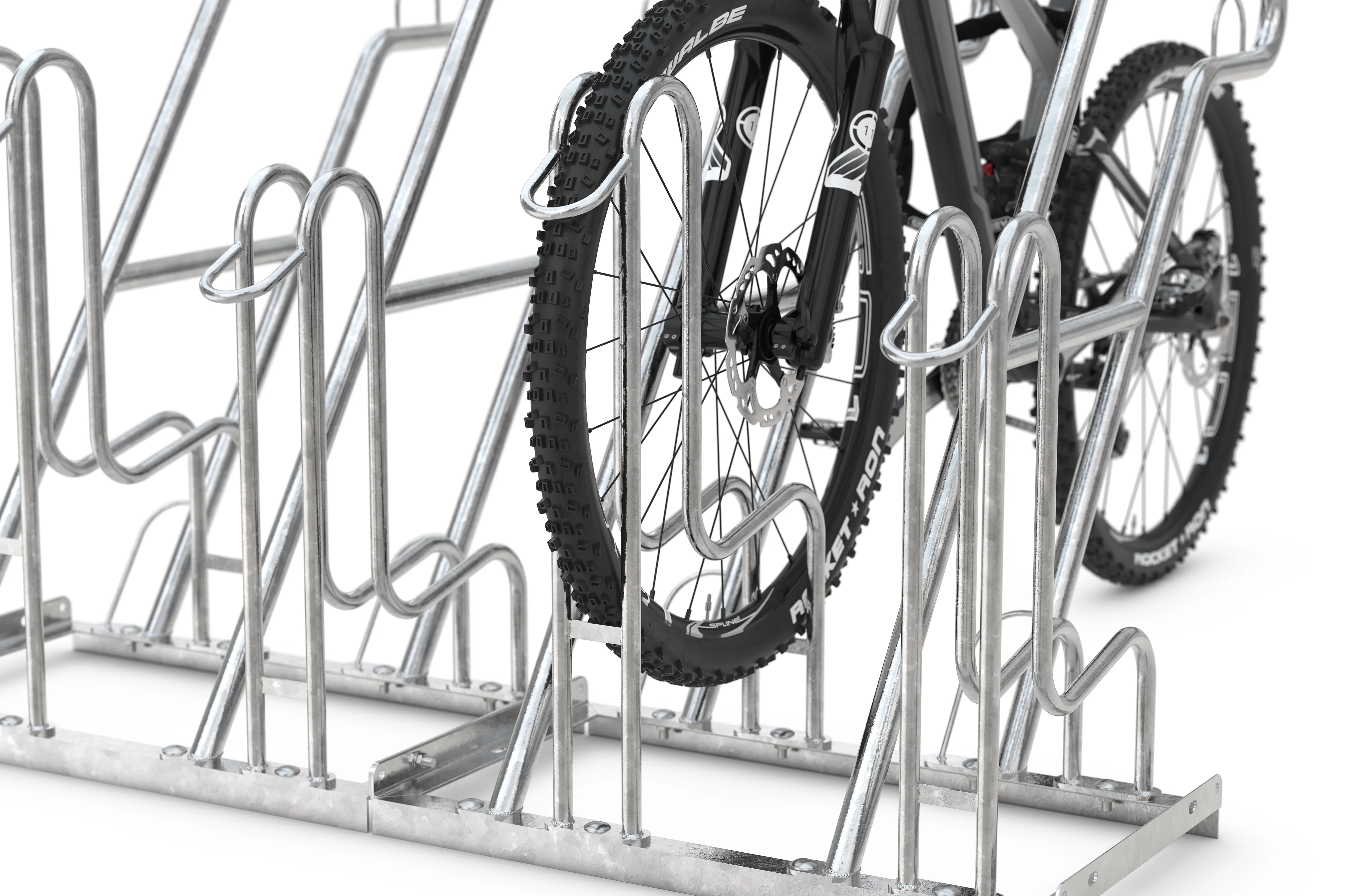 Fahrradparksystem aus Metall mit stabilem Fahrradständer, geeignet für Mountainbikes