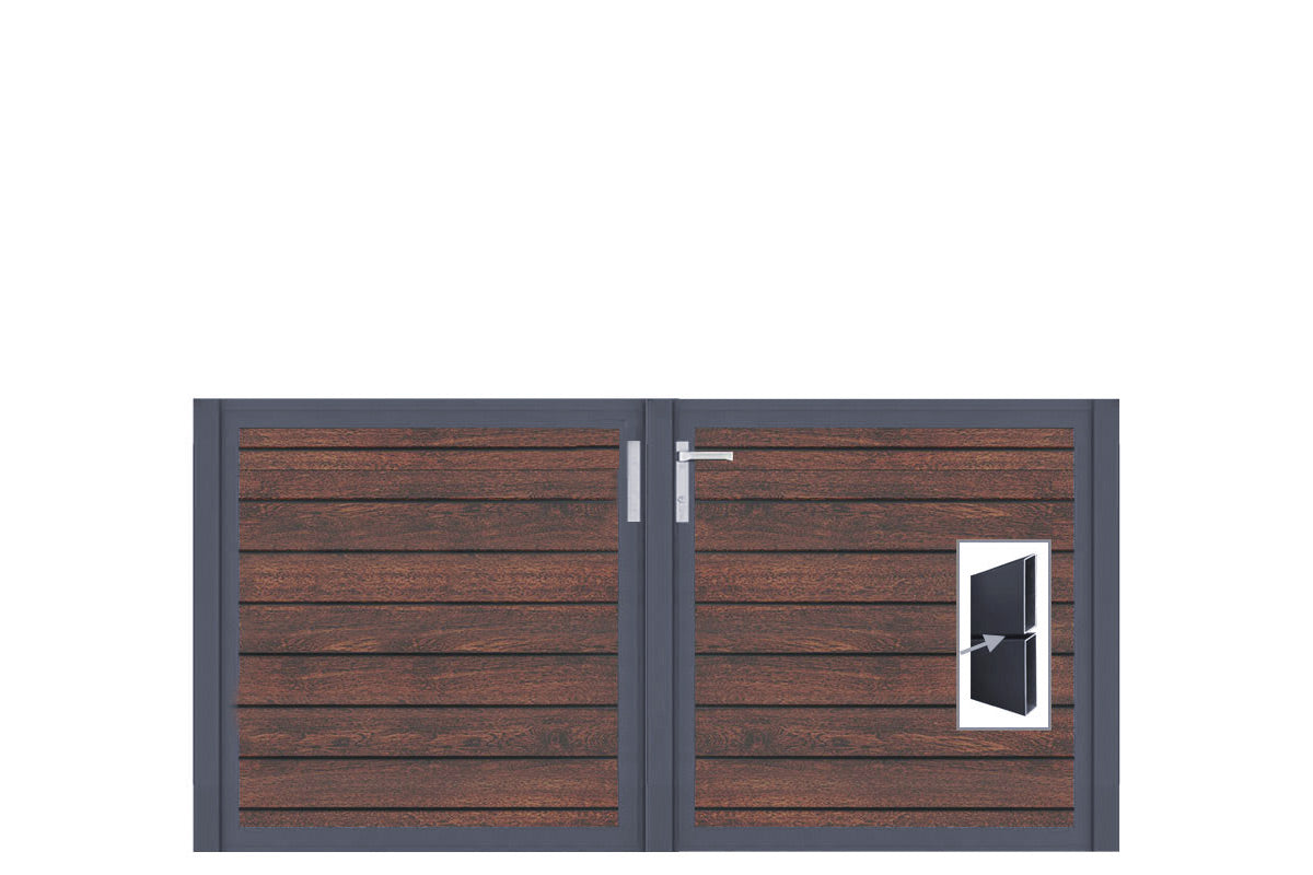 Einfahrtstor VIDUAL swing pure 100, Dark Oak
