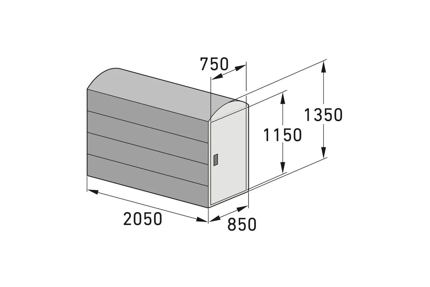 Fahrradbox Bikebox 1B mit Bogendach