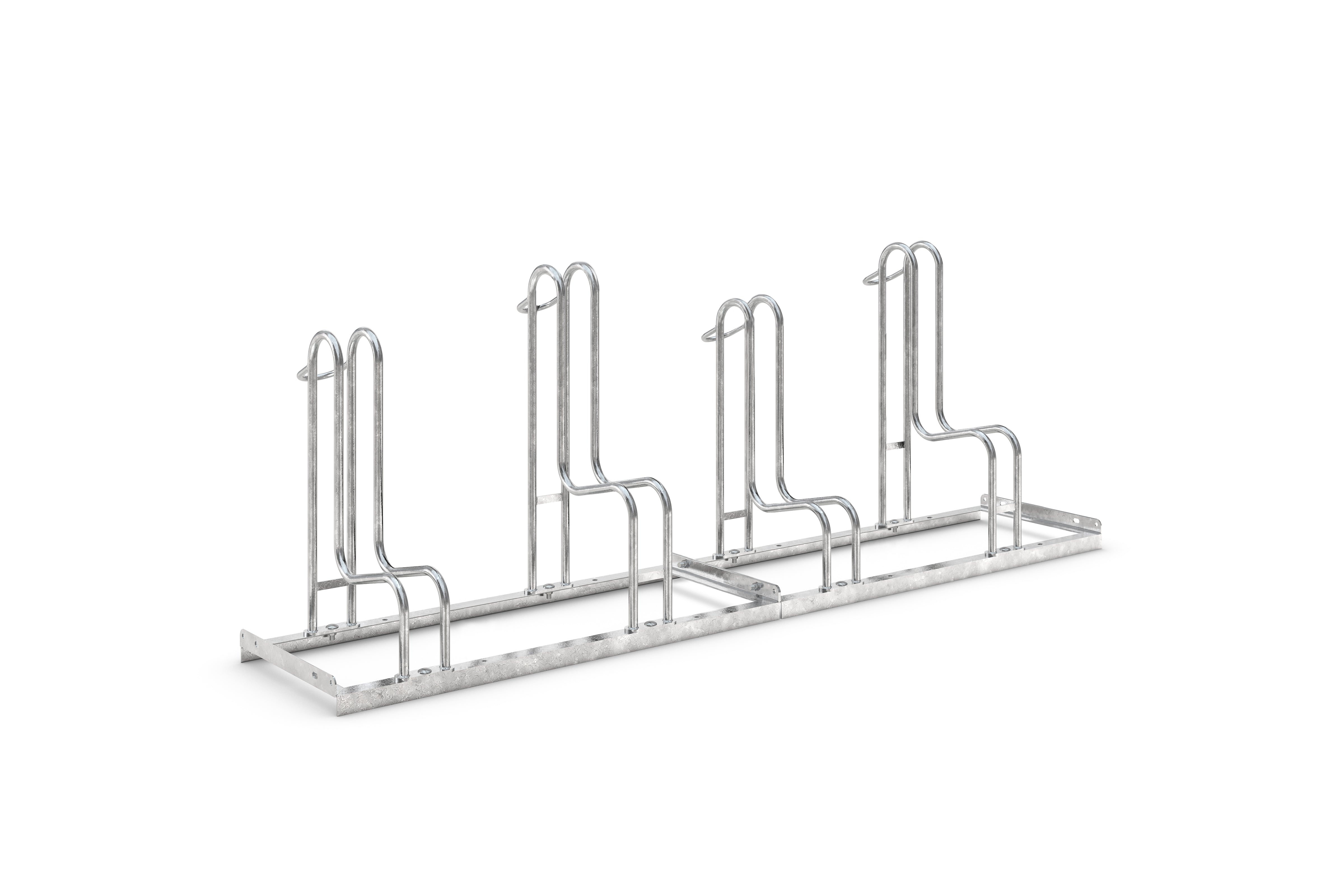 Fahrradständer Standparker 4054 XBR feuerverzinkt, 4 Einstellplätze, 2000 mm breit, für Reifen bis 64 mm