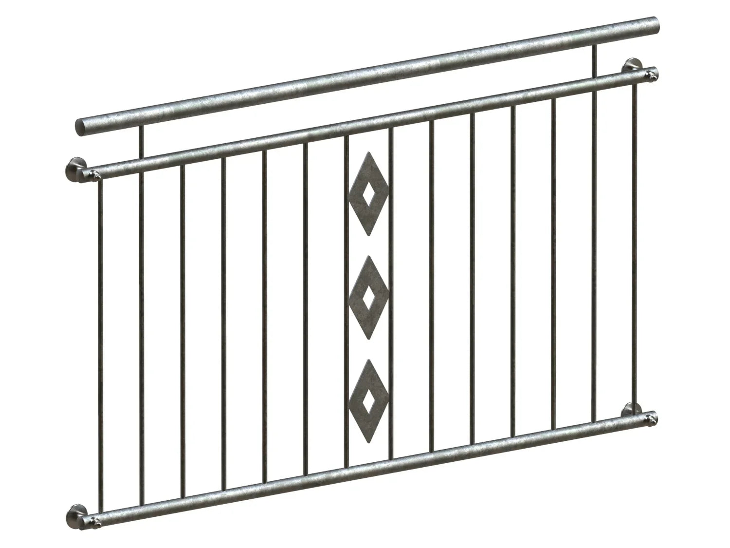 Französischer Balkon Bordeaux verzinkt vorgesetzt Detail