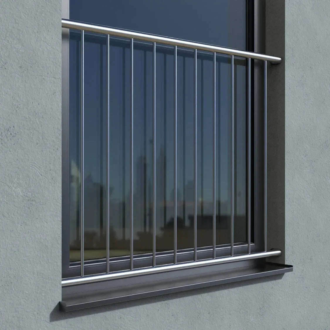 Französischer Balkon Basic Edelstahl Laibung real