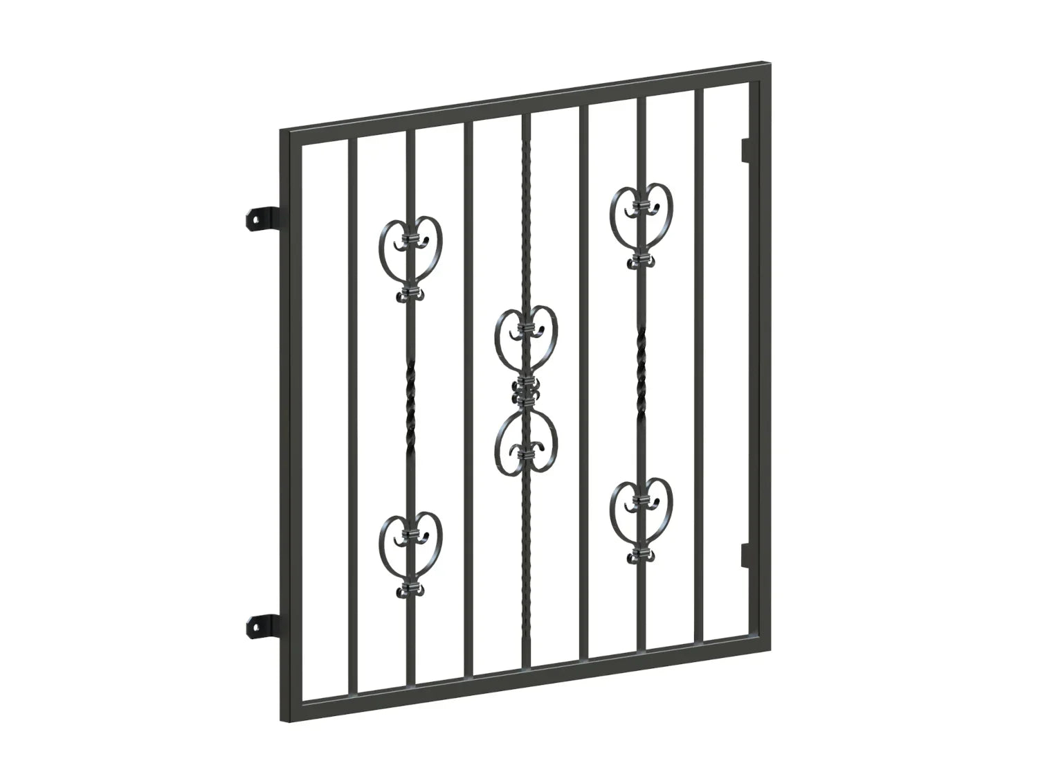 Fenstergitter in Farbe Modell Florenz pulverbeschichtet vorgesetzt Detail