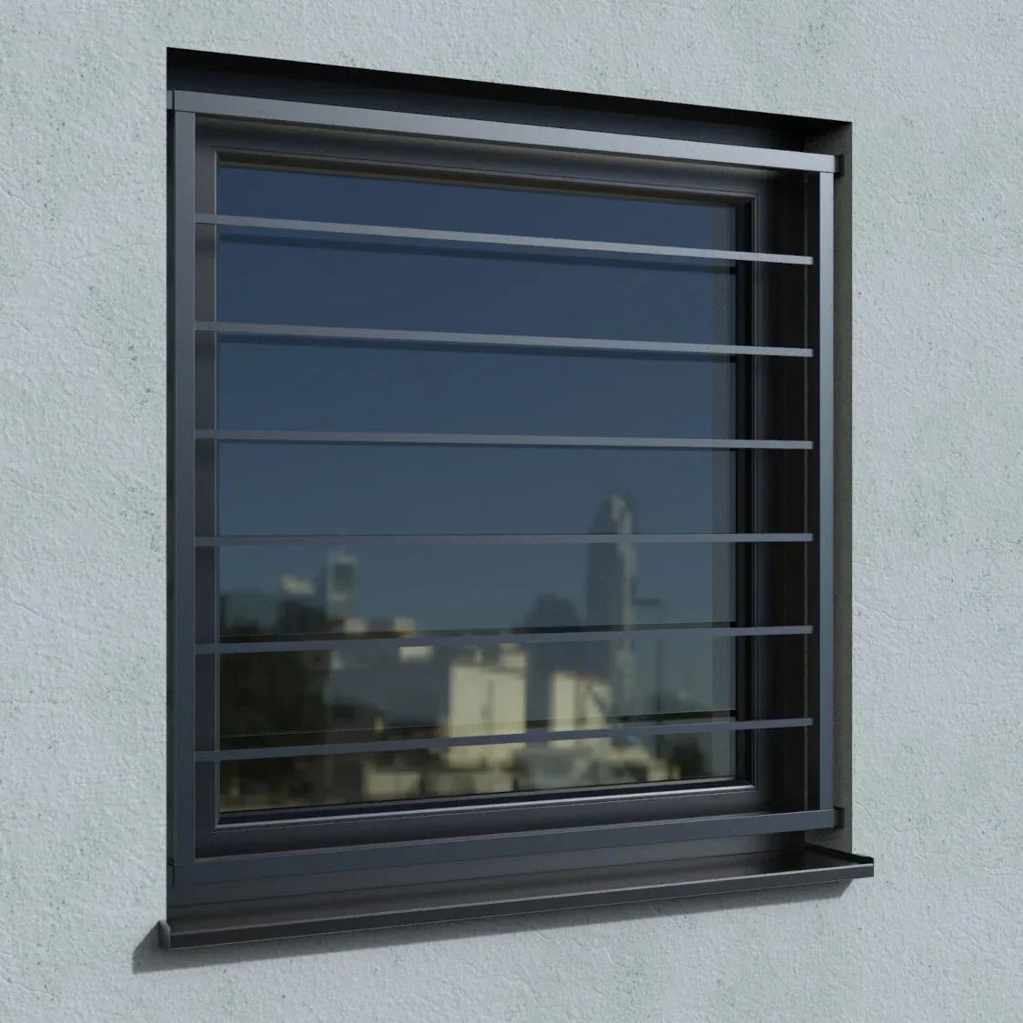 Fenstergitter Modell Pisa pulverbeschichtet Laibung real