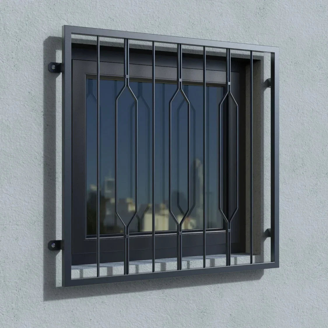 Fenstergitter Modell Venedig 2 ohne Fensterbrett pulverbeschichtet vorgesetzt real