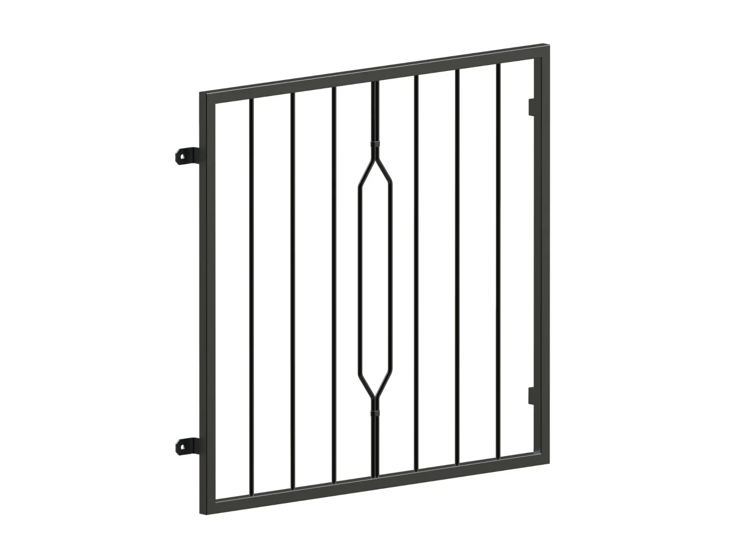 Fenstergitter Modell Venedig pulverbeschichtet vorgesetzt Detail