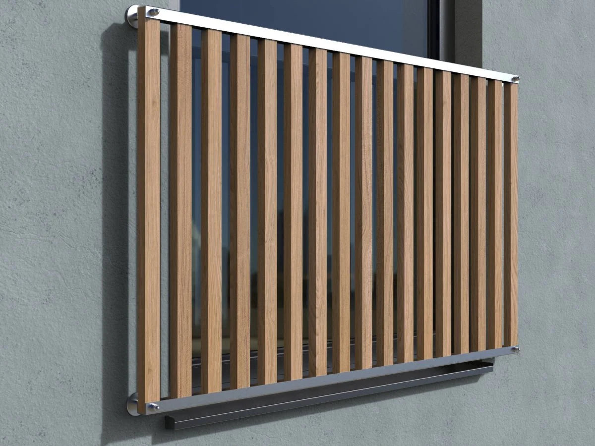 Fenstergitter Metall Holz modern