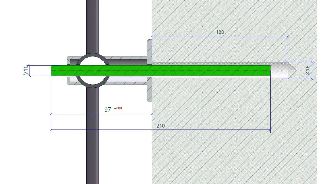 Montageset Geländer für Mauerwerk