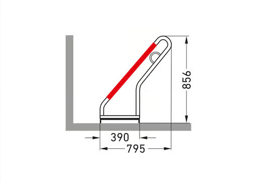 Bicycle parking rack, lean-to rack 0500 XBF