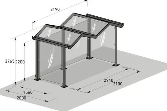 Waiting area - Canopy Model Zurich - as bus shelter, smoking shelter, pavilion