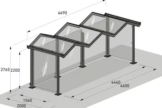 Waiting area - Canopy Model Zurich - as bus shelter, smoking shelter, pavilion