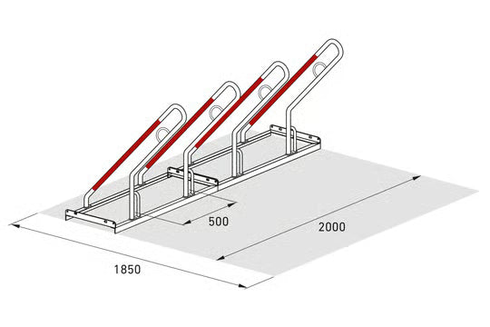 Bicycle parking rack, lean-to rack 0500 XBF