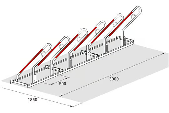 Bicycle parking rack, lean-to rack 0500 XBF