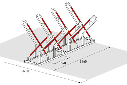 Bicycle parking rack, lean-to rack 0500 XBF
