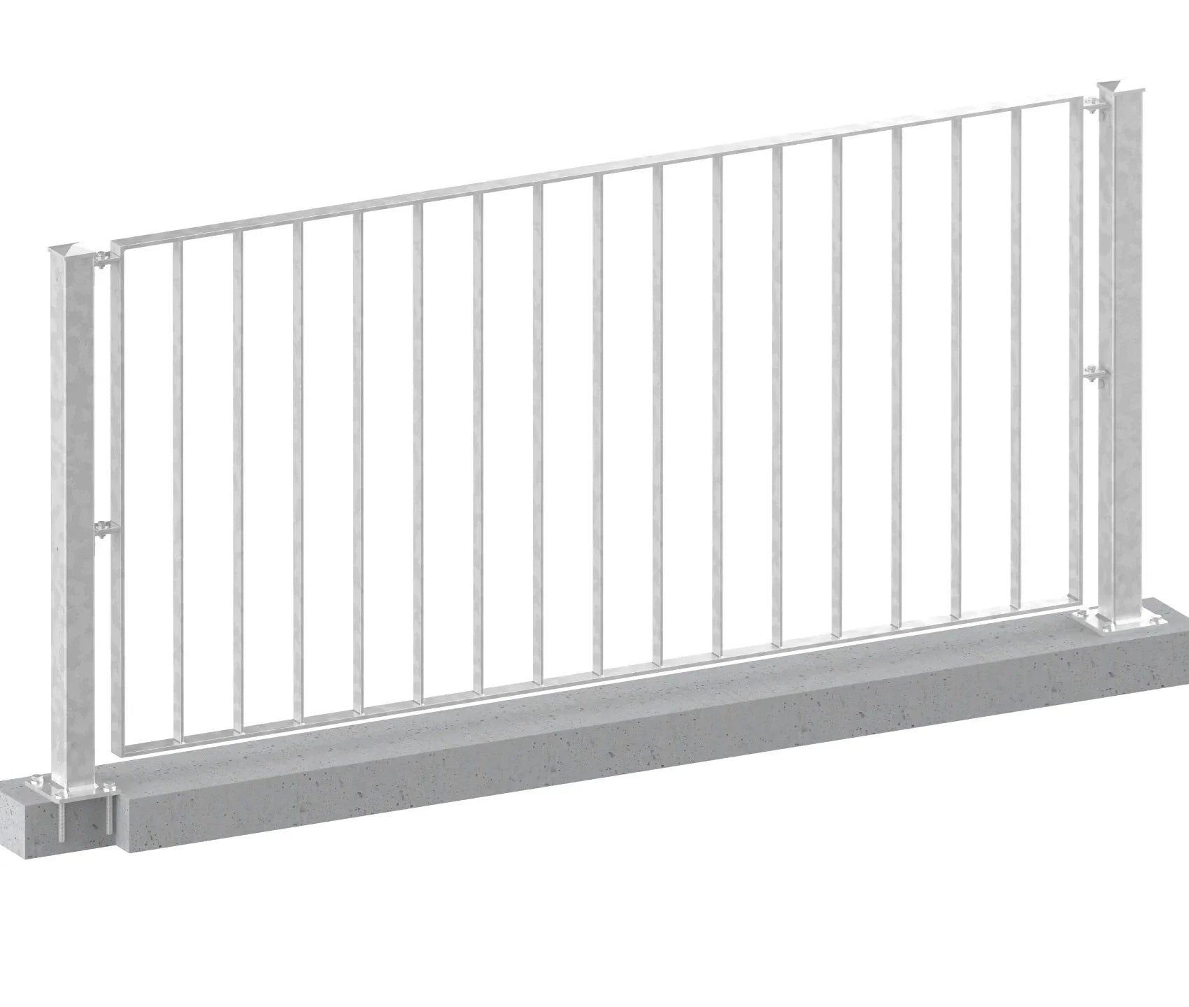 Metall Zaun, Geländer Basic 2 verzinkt aufgedübelt