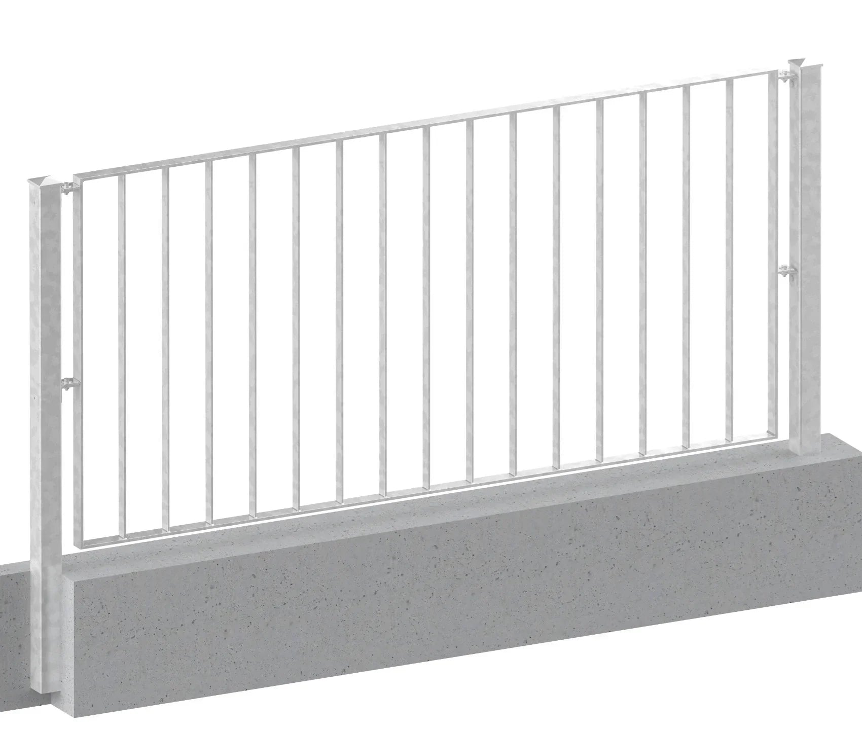 Metall Zaun, Geländer Basic 2 verzinkt aufgedübelt