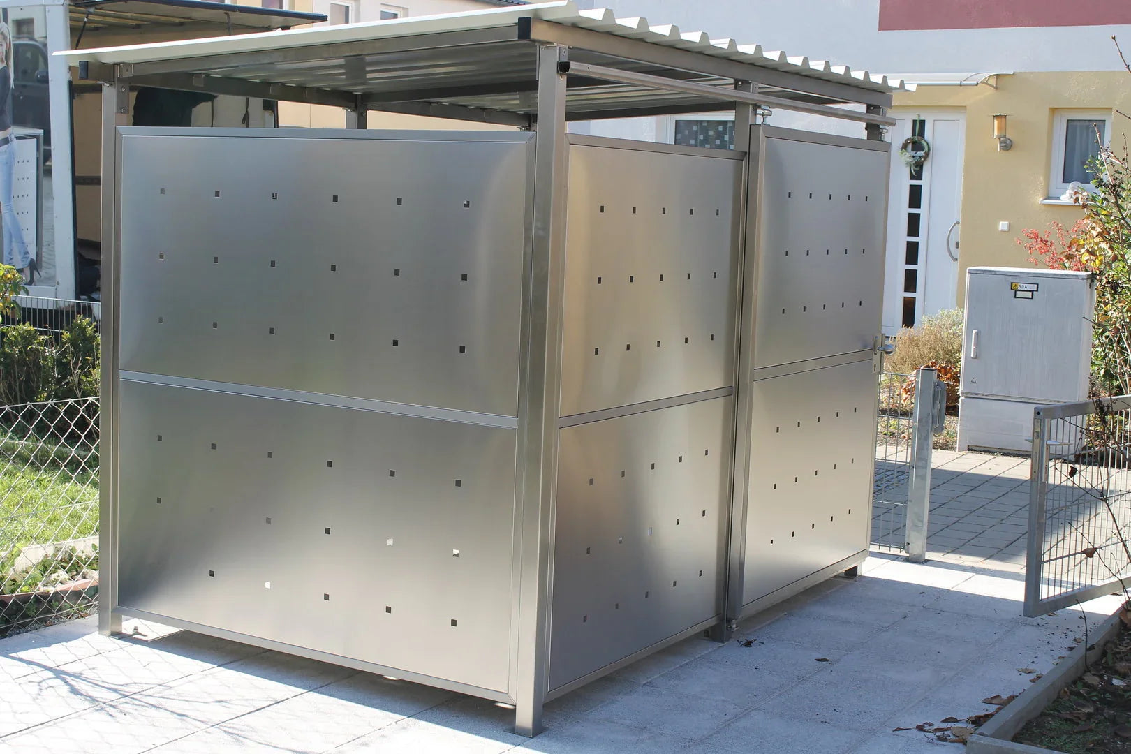 Bicycle House Trash Can House Stainless Steel size 1