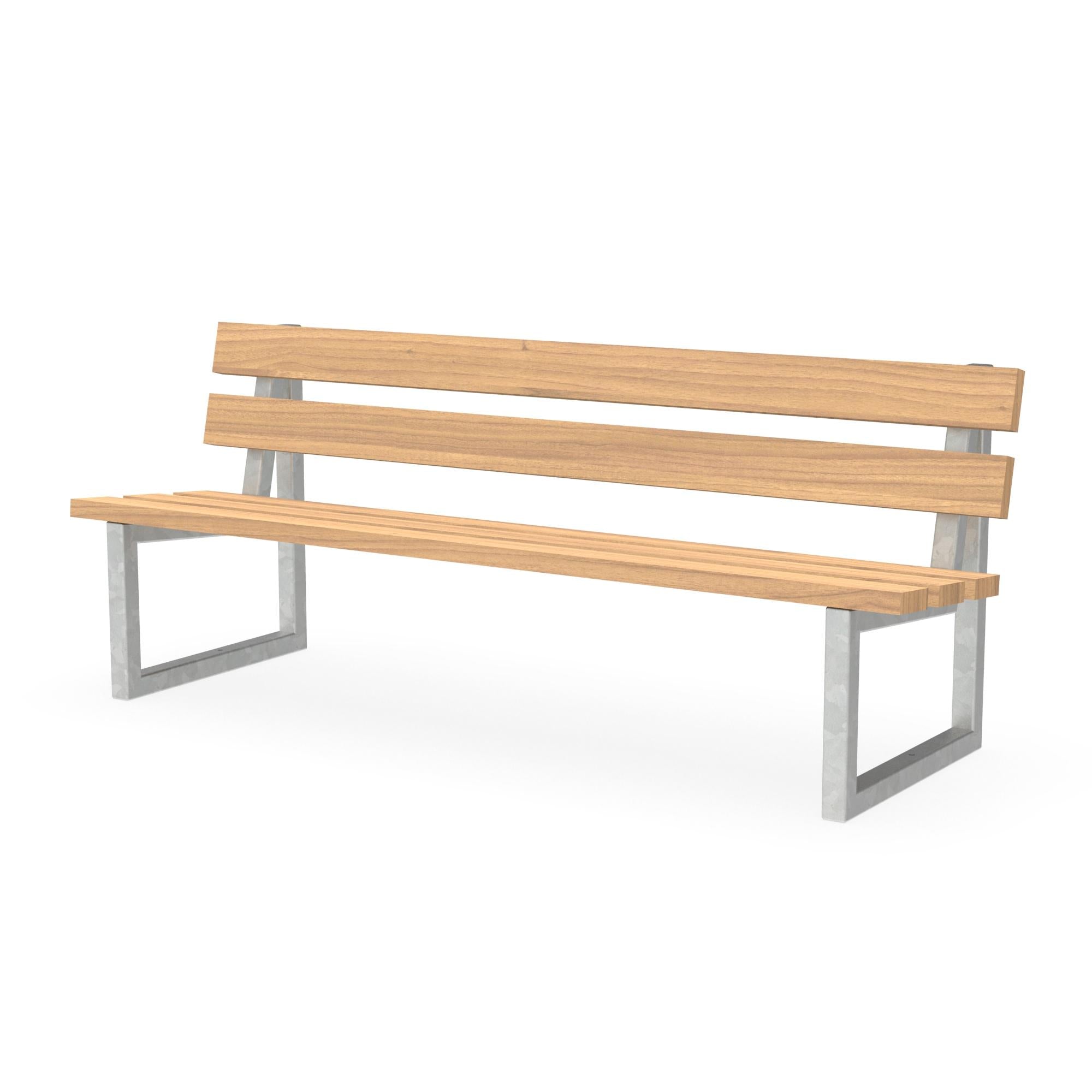 Parkbank Lima mit Lärchenholz 40 x 120 mm und verzinktem Stahlgestell