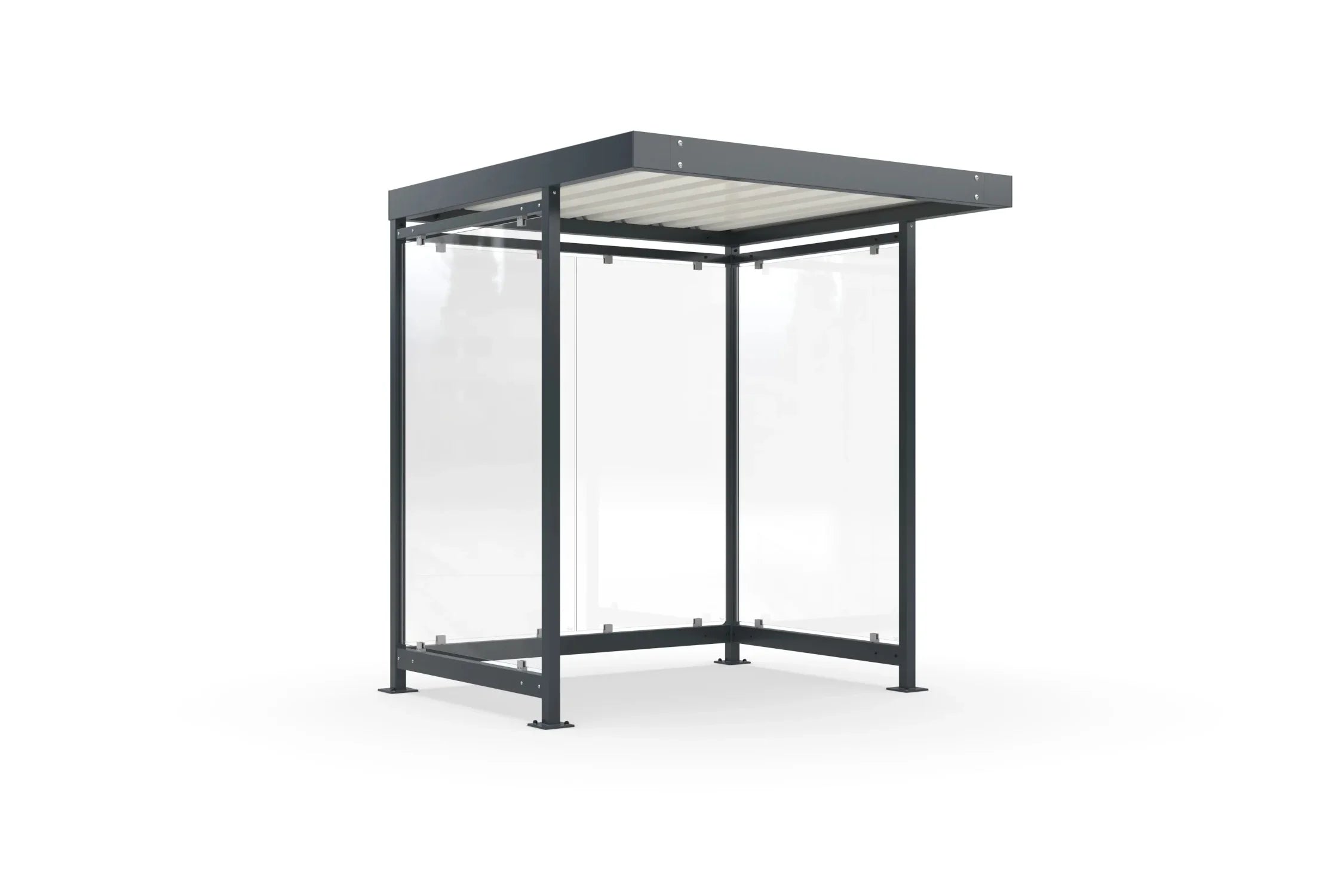 Metall Überdachung Bausatz mit Glaswänden, modern, freistehend, für Außenbereich