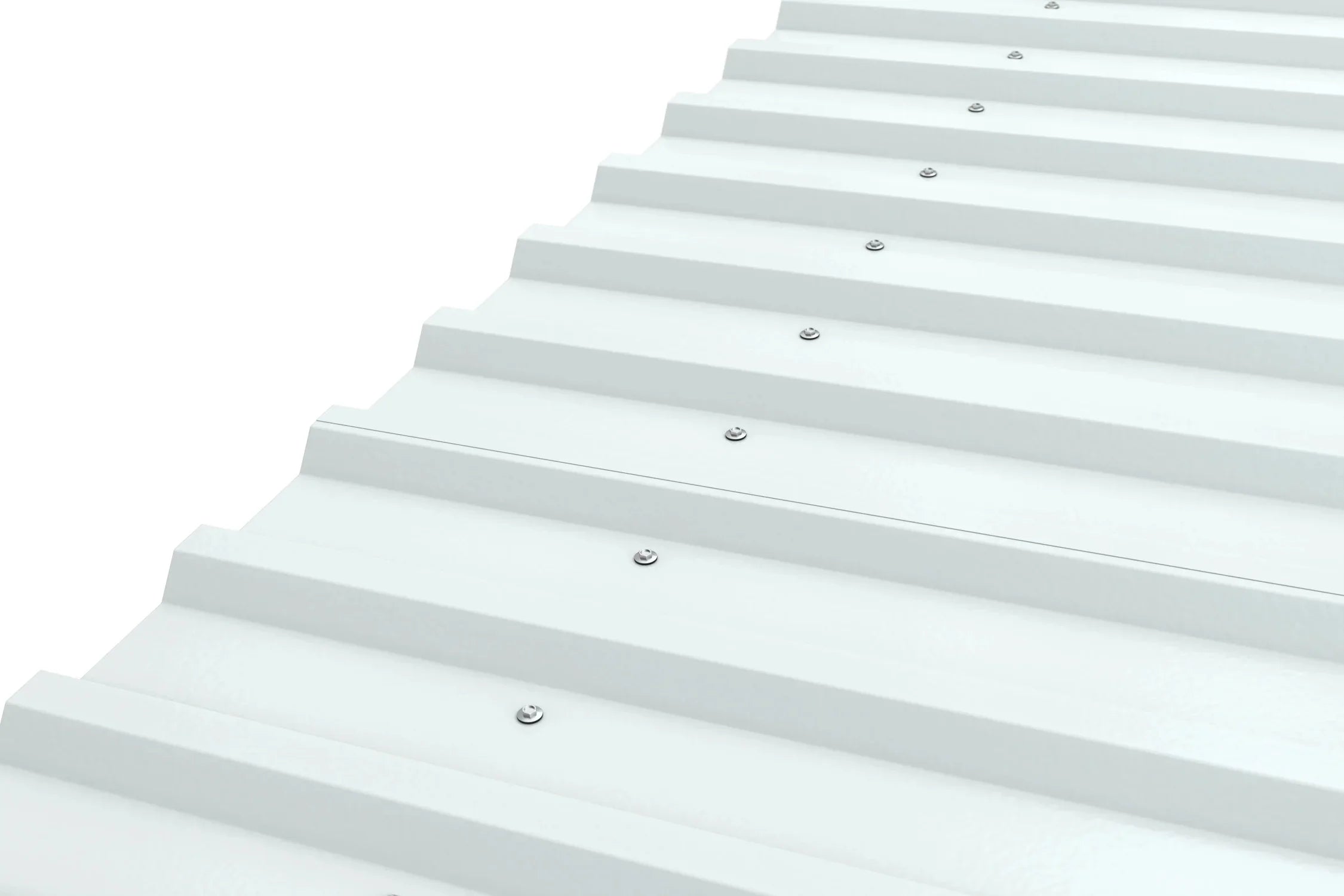 Detailansicht Wellblech Dachverkleidung für Unterstand Überdachung, Verschraubung sichtbar