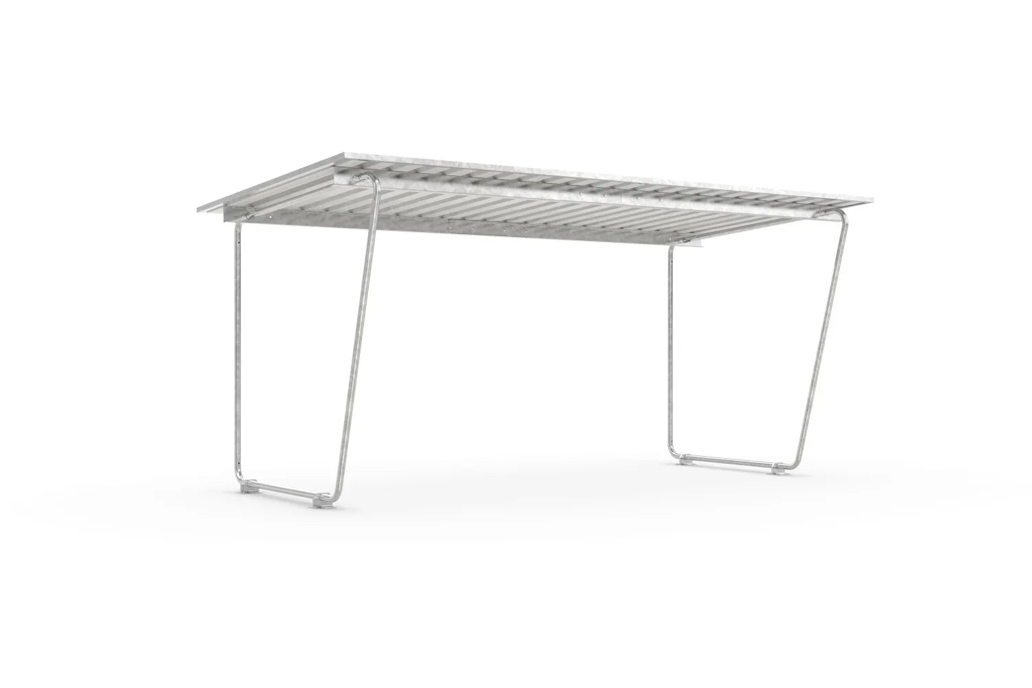 Metall Unterstand mit stabiler Wellblech-Überdachung, freistehend für Außenbereich