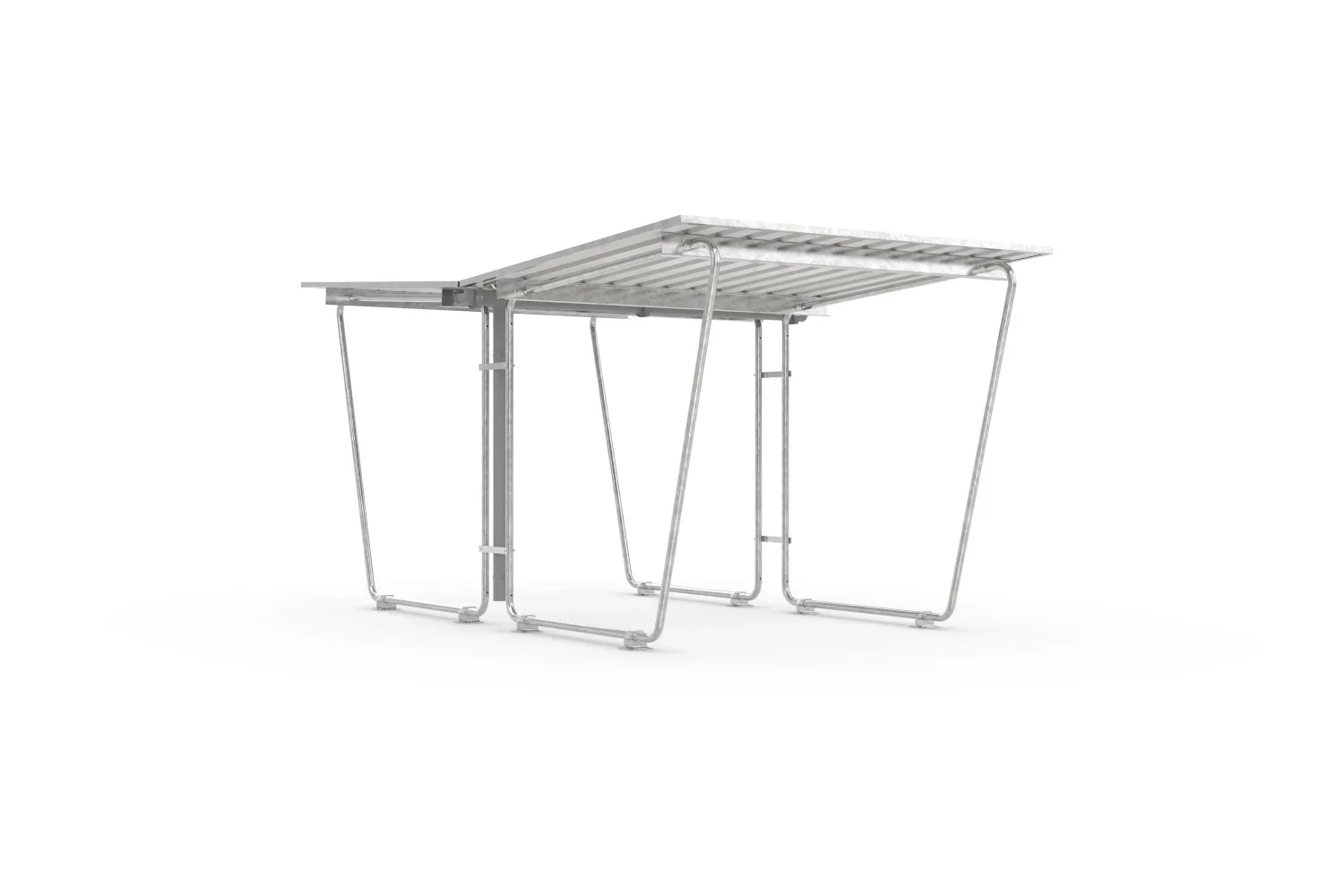 Metall Unterstand Überdachung freistehend, verzinkte Stahlkonstruktion für Außenbereich