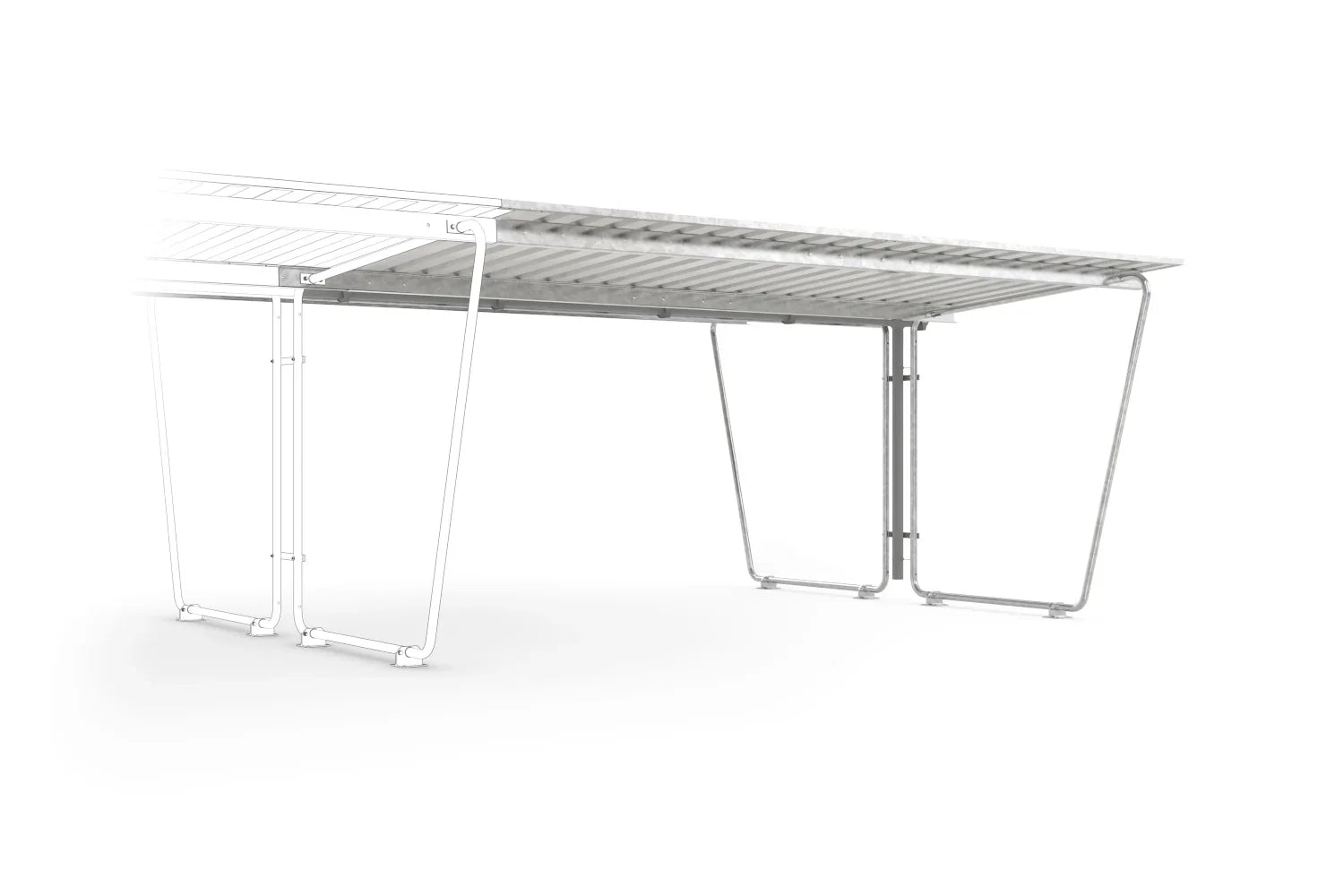 Metall Unterstand mit Überdachung, modernes Design, stabile Stahlkonstruktion