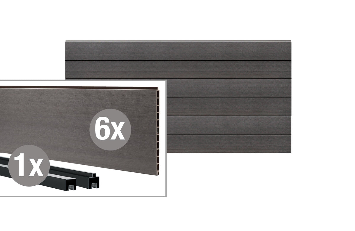 VIDUAL comp-co 140 WPC-Füllung-Set, Grau