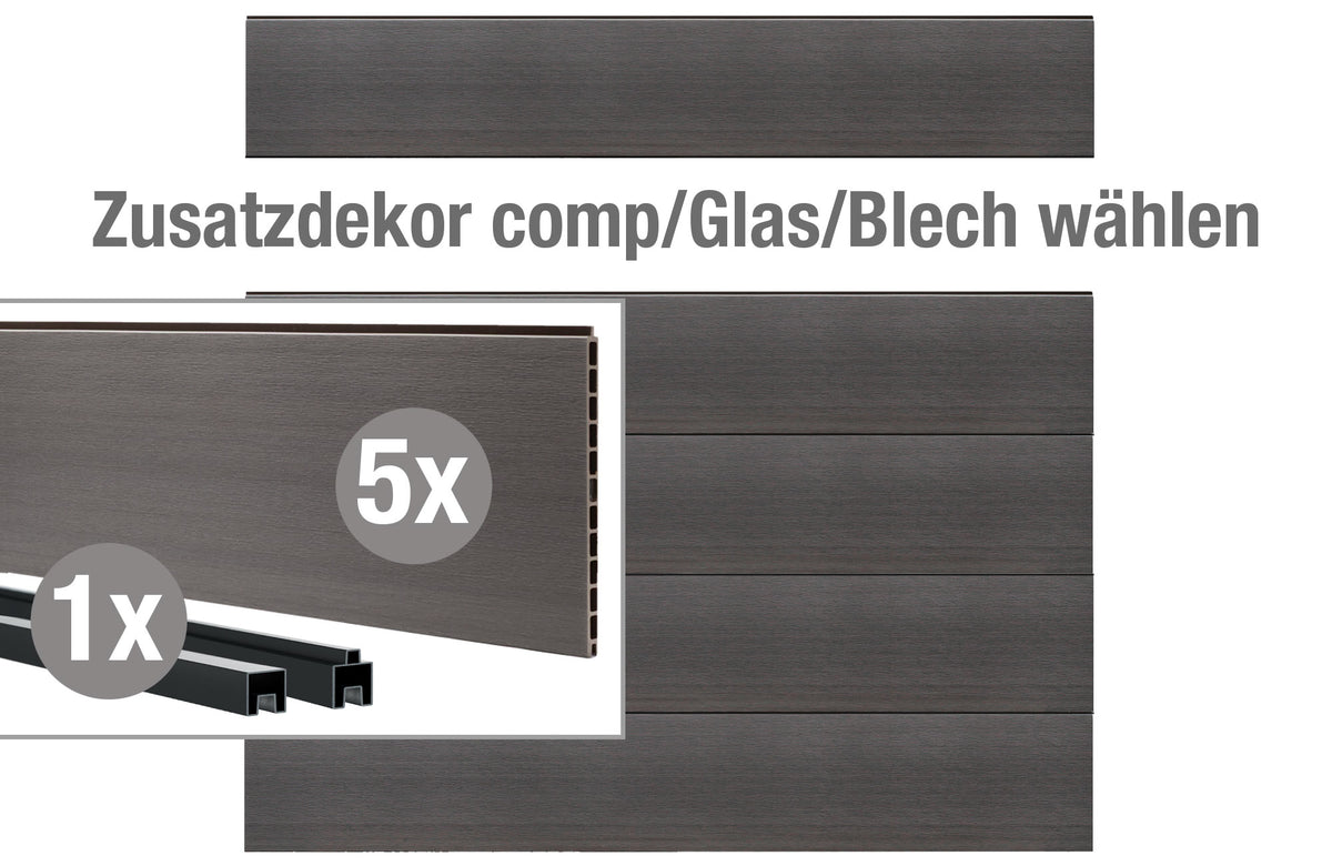 VIDUAL comp-co 280 WPC-Füllung-Set für Zusatzdekore, Grau